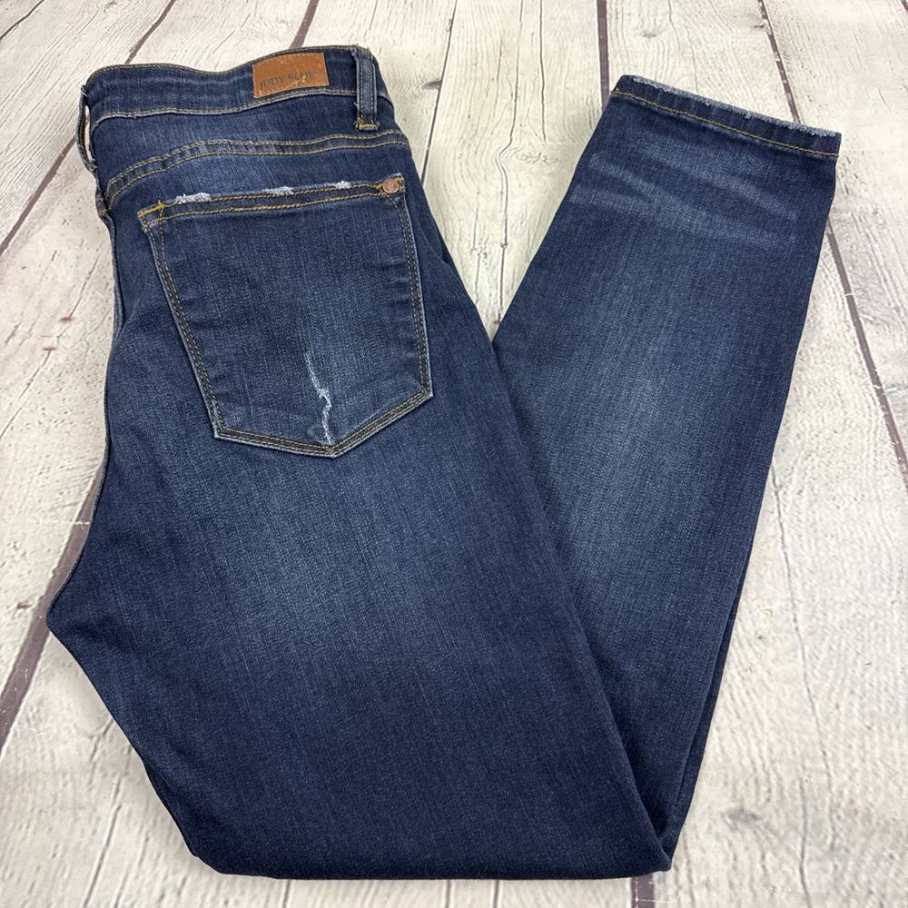 Judy Blue Womens Jeans Sz 11/30 Relaxed Fit Dark Wash Stretch Mid Rise JB82102DK